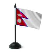 Drapeau de table népal en polyester socle plastique noir