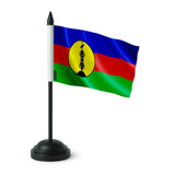 Drapeau de table nouvelle-calédonie polyester socle noir