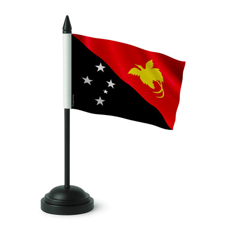 Drapeau de table papouasie-nouvelle-guinée polyester socle noir