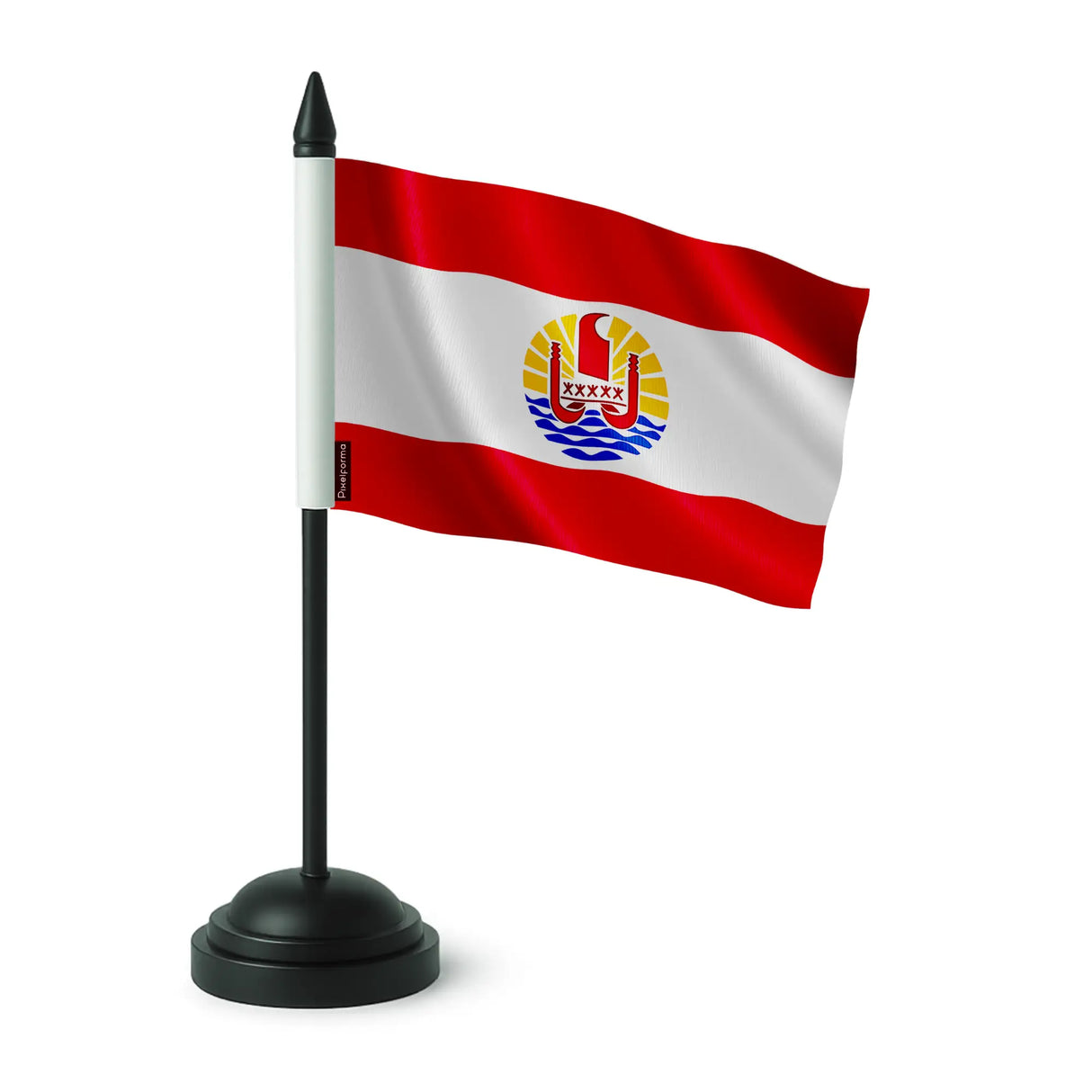 Drapeau de table polynésie française polyester socle plastique