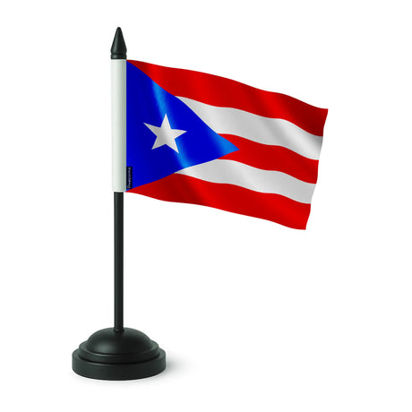 Drapeau de table porto rico polyester socle plastique noir