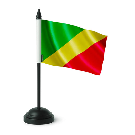 Drapeau de table république du congo polyester socle noir