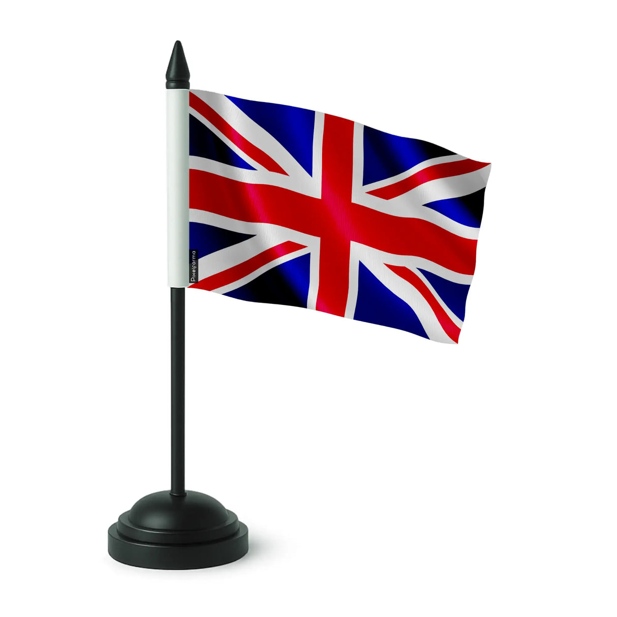 Drapeau de table royaume-uni polyester avec socle noir