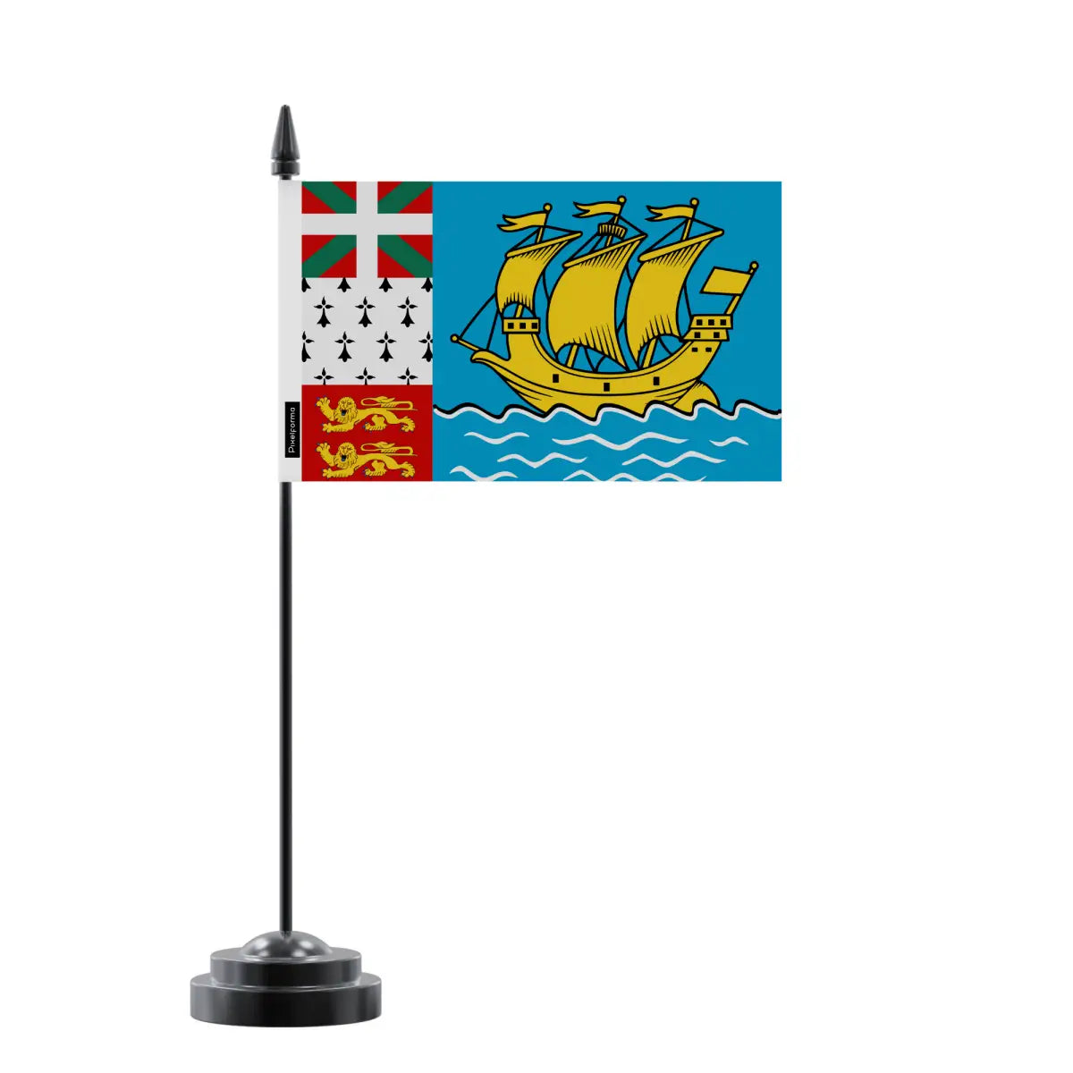 Drapeau de Table Saint-Pierre-et-Miquelon en Polyester - Pixelforma 