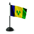 Drapeau de table saint-vincent-et-les-grenadines polyester socle noir