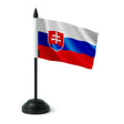 Drapeau de table slovaquie polyester socle plastique noir