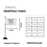 Drapeau de table syrie en polyester pour bureau décoratif