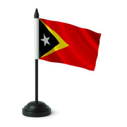 Drapeau de table timor oriental polyester socle plastique noir