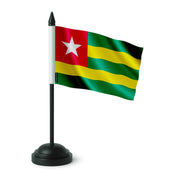 Drapeau de table togo en polyester avec socle noir