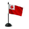 Drapeau de table tonga polyester avec socle plastique noir