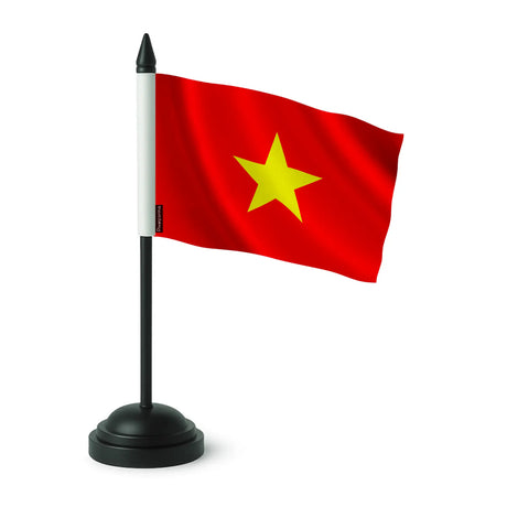 Drapeau de table viêt nam polyester socle plastique noir