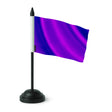 Drapeau de table violet foncé france polyester socle noir