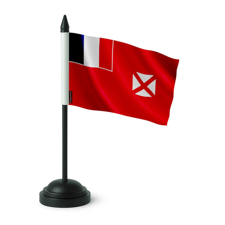 Drapeau de table wallis-et-futuna polyester socle noir