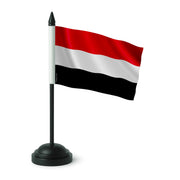 Drapeau de table yémen polyester avec socle plastique noir