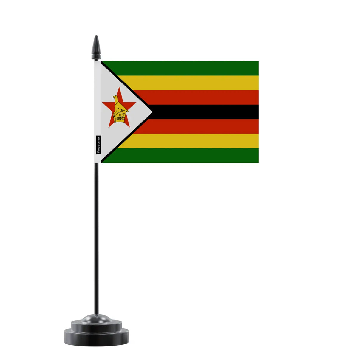 Drapeau de table zimbabwe en polyester - pixelforma