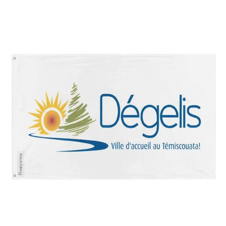 Drapeau dégelis polyester résistant avec œillets à gauche