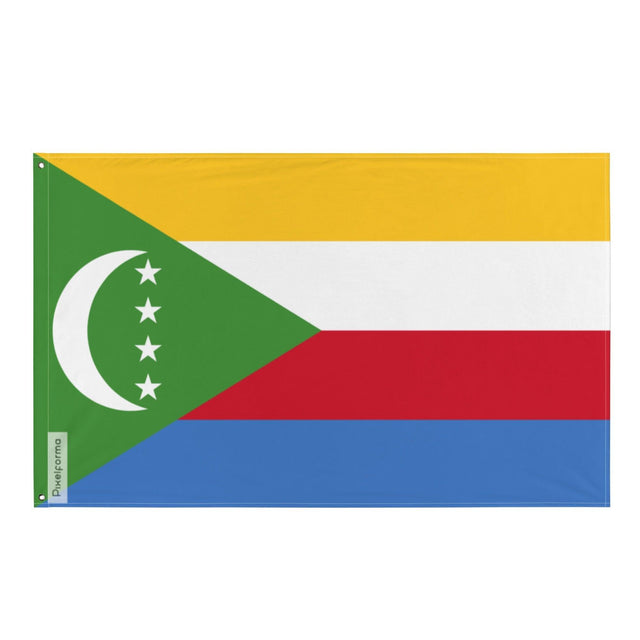 Drapeau des Comores en plusieurs tailles 100 % polyester Imprimer avec Double ourlet - Pixelforma