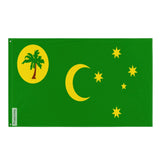 Drapeau îles cocos polyester résistant œillets à gauche