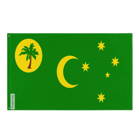 Drapeau îles cocos polyester résistant œillets à gauche