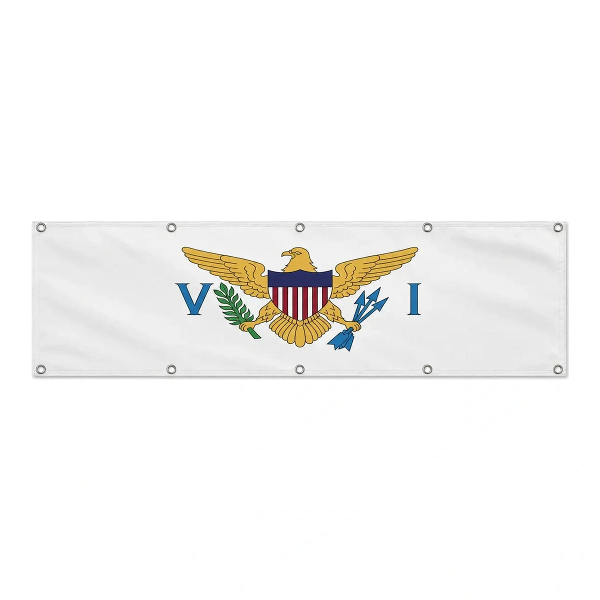 Drapeau des Îles Vierges des États-Unis grand format XL en polyester avec dix œillets