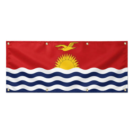 Drapeau kiribati résistant en polyester avec œillets