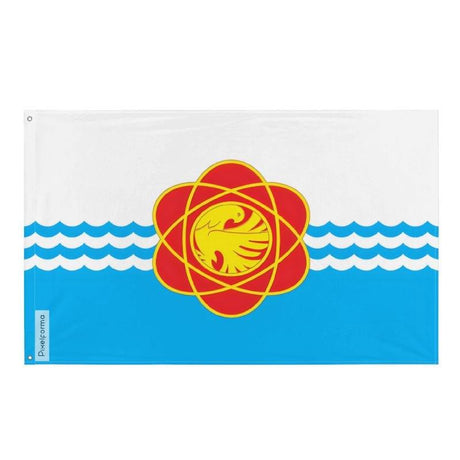 Drapeau Desnogorsk en plusieurs tailles 100 % polyester Imprimer avec Double ourlet - Pixelforma