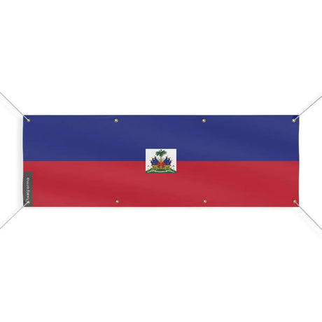 Drapeau d'Haïti 8 Oeillets en Plusieurs Tailles (L) - Pixelforma 