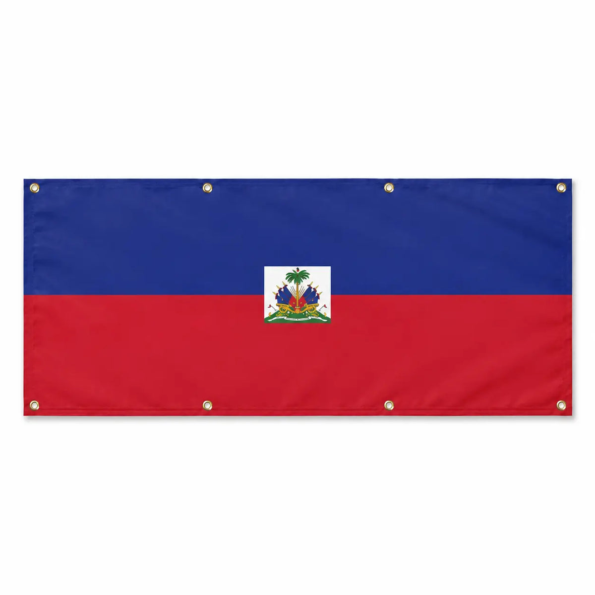 Drapeau haïti polyester résistant aux intempéries 8 œillets