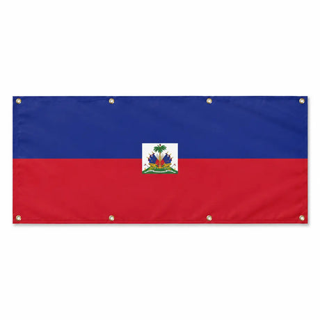 Drapeau haïti polyester résistant aux intempéries 8 œillets