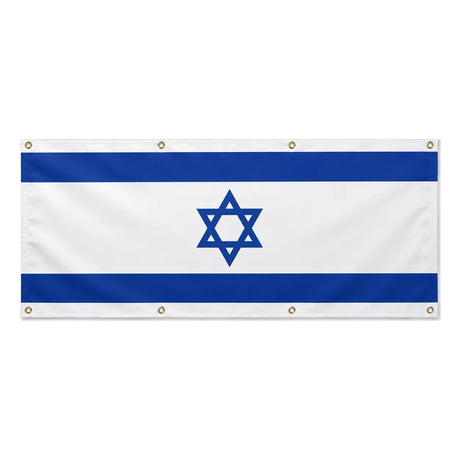 Drapeau israël polyester résistant aux intempéries 8 œillets