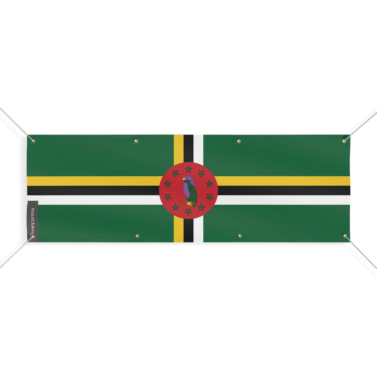 Drapeau dominique en polyester résistant aux intempéries
