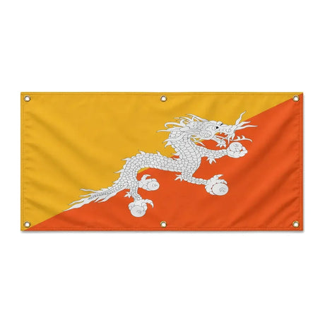 Drapeau bhoutan en polyester résistant avec six œillets
