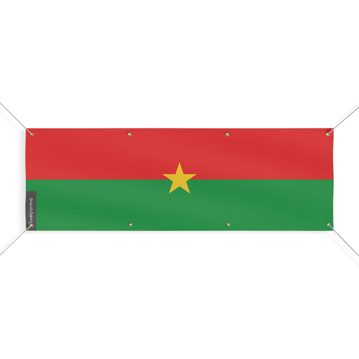 Drapeau du Burkina Faso 8 Oeillets en plusieurs tailles - Pixelforma 