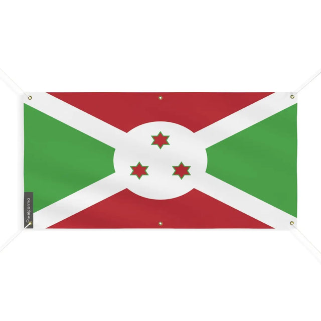 Drapeau du Burundi 6 Oeillets en Plusieurs Tailles (M) - Pixelforma 