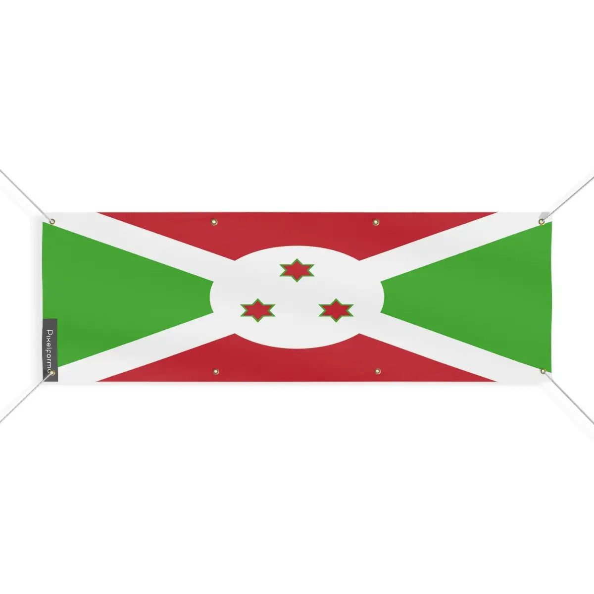 Drapeau du Burundi 8 Oeillets en Plusieurs Tailles (L) - Pixelforma 