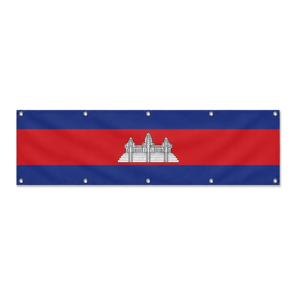 Drapeau du Cambodge grand format XL en polyester avec dix œillets