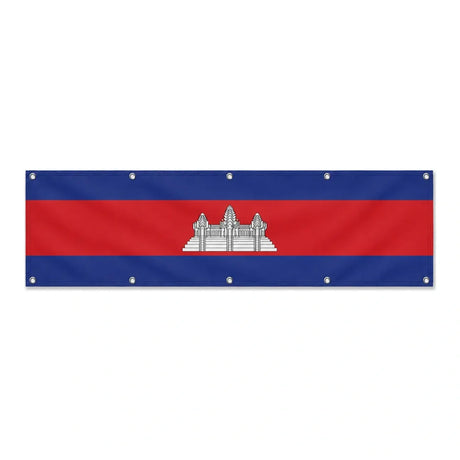 Drapeau du Cambodge grand format XL en polyester avec dix œillets