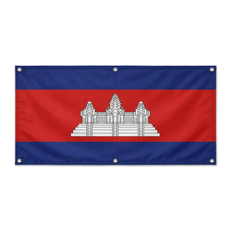 Drapeau cambodge polyester résistant avec 6 œillets