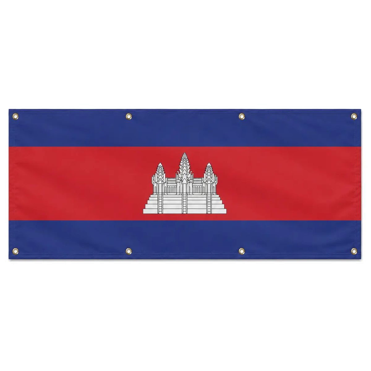 Drapeau cambodge en polyester résistant avec 8 œillets