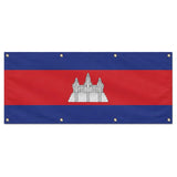 Drapeau cambodge en polyester résistant avec 8 œillets