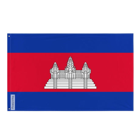 Drapeau du Cambodge en plusieurs tailles 100 % polyester Imprimer avec Double ourlet - Pixelforma