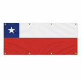 Drapeau chili polyester résistant œillets usage extérieur
