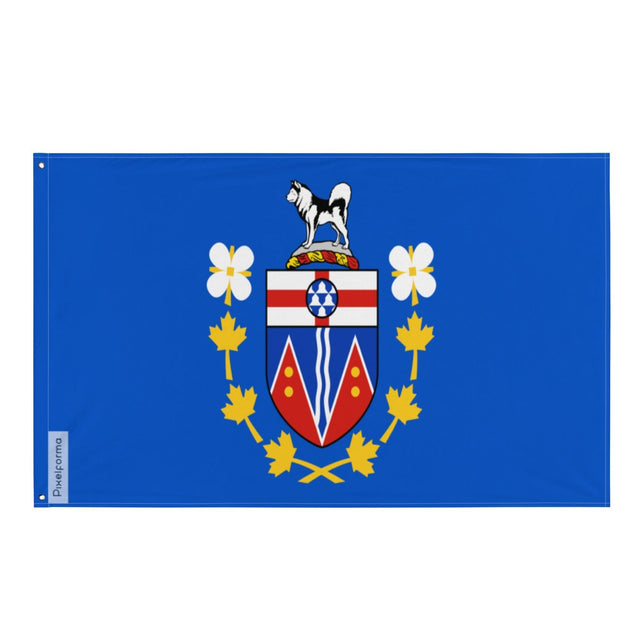 Drapeau du commissaire du Yukon en plusieurs tailles 100 % polyester Imprimer avec Double ourlet - Pixelforma 