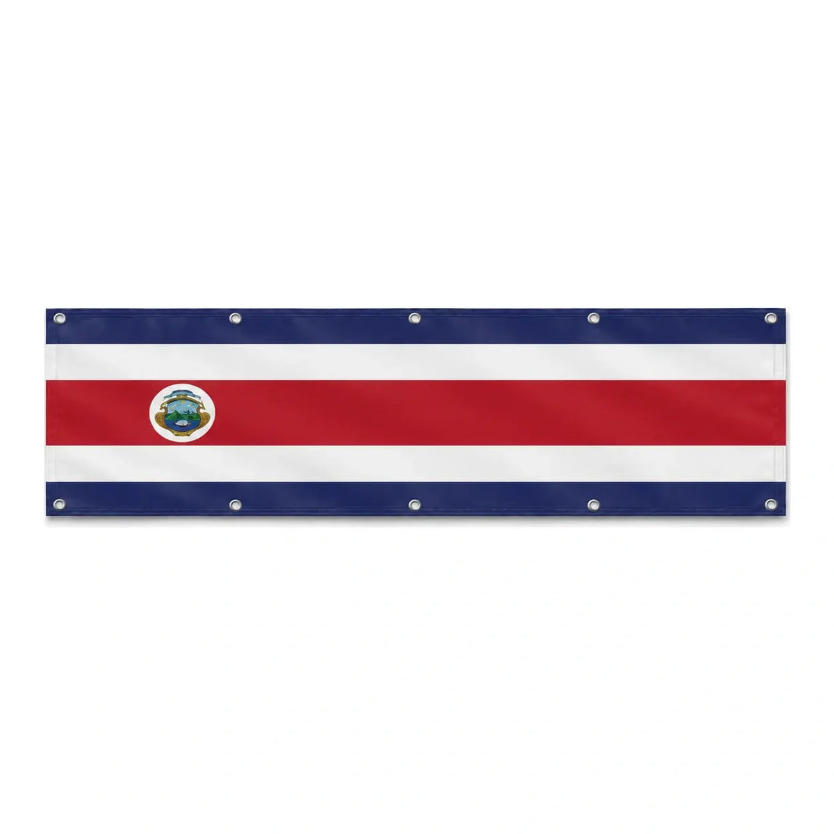 Drapeau du Costa Rica grand format XL en polyester avec dix œillets