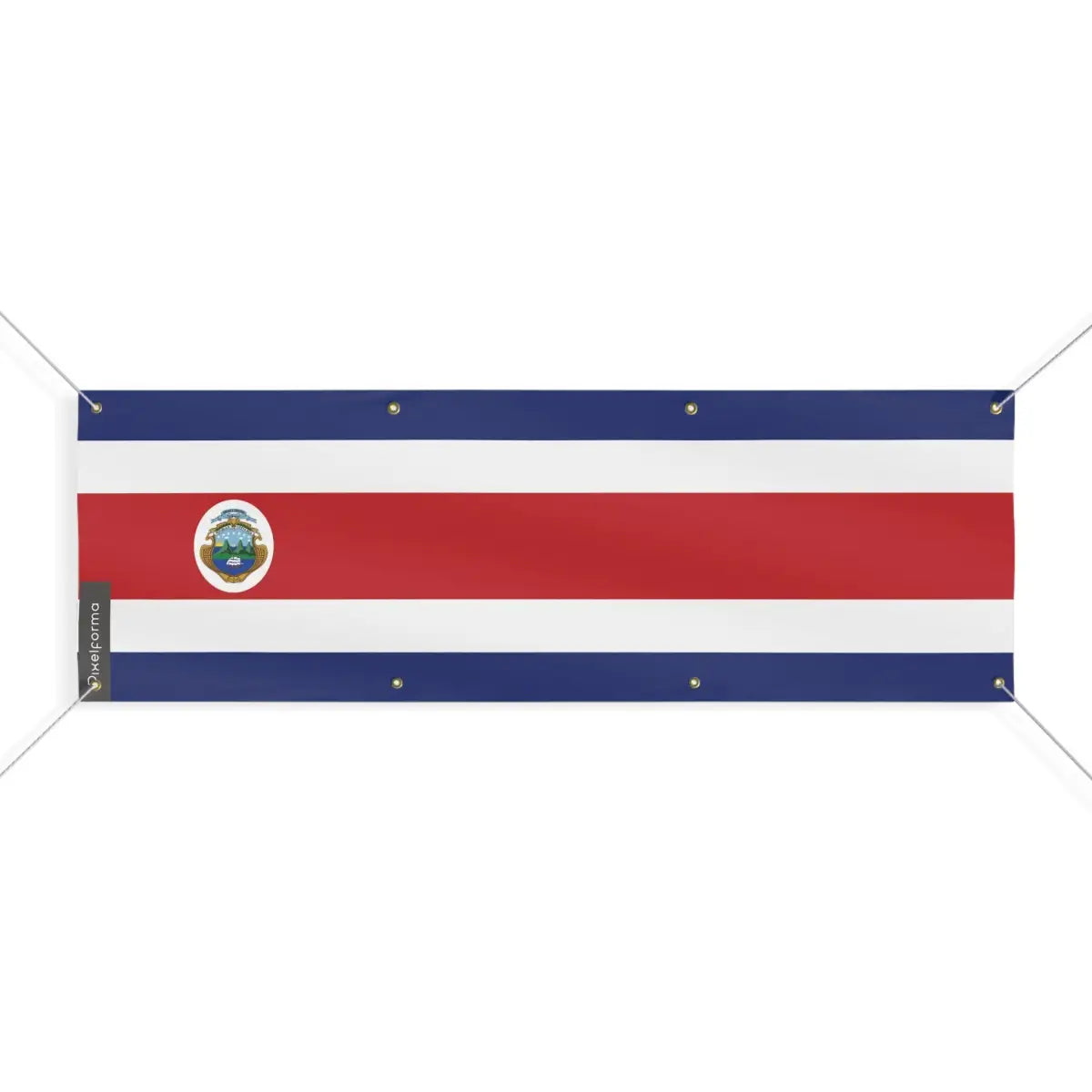 Drapeau du Costa Rica 8 Oeillets en Plusieurs Tailles (L) - Pixelforma 