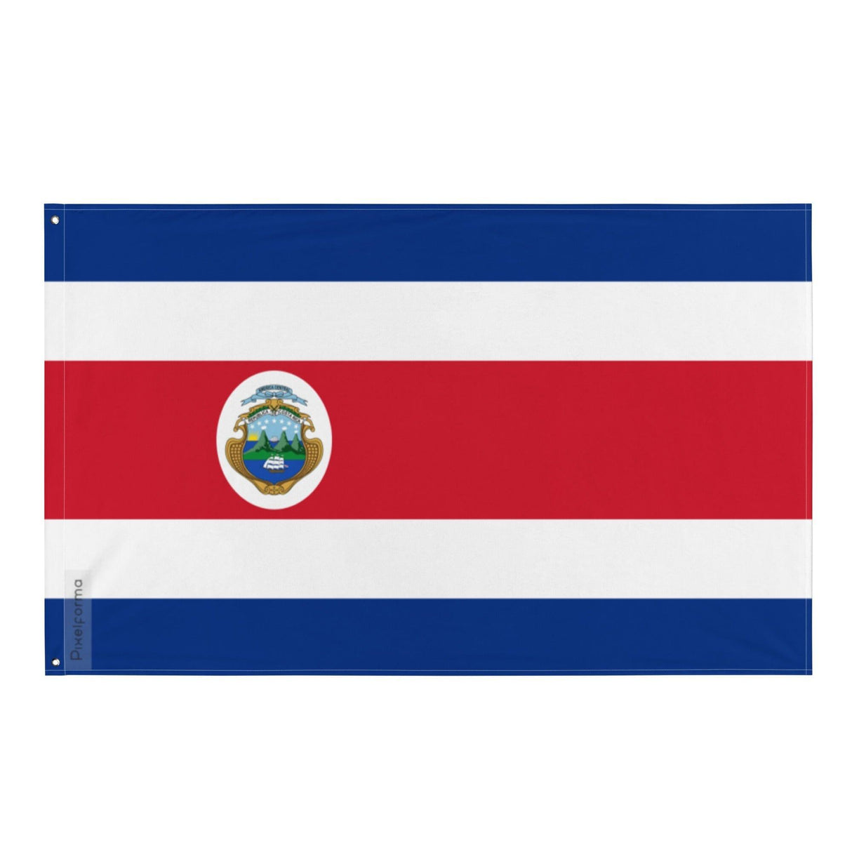 Drapeau du Costa Rica en plusieurs tailles 100 % polyester Imprimer avec Double ourlet - Pixelforma