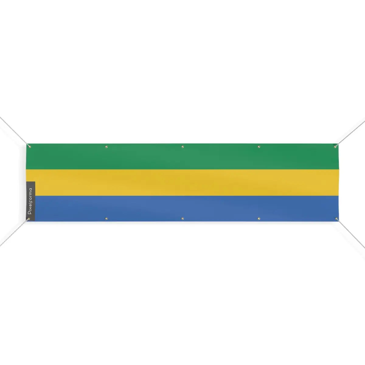 Drapeau du Gabon 10 Oeillets en Plusieurs Tailles (XL) - Pixelforma 