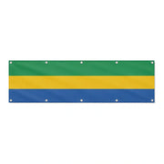 Drapeau du Gabon grand format XL en polyester avec dix œillets