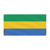 Drapeau du Gabon 6 Oeillets en Plusieurs Tailles (M) - Pixelforma 