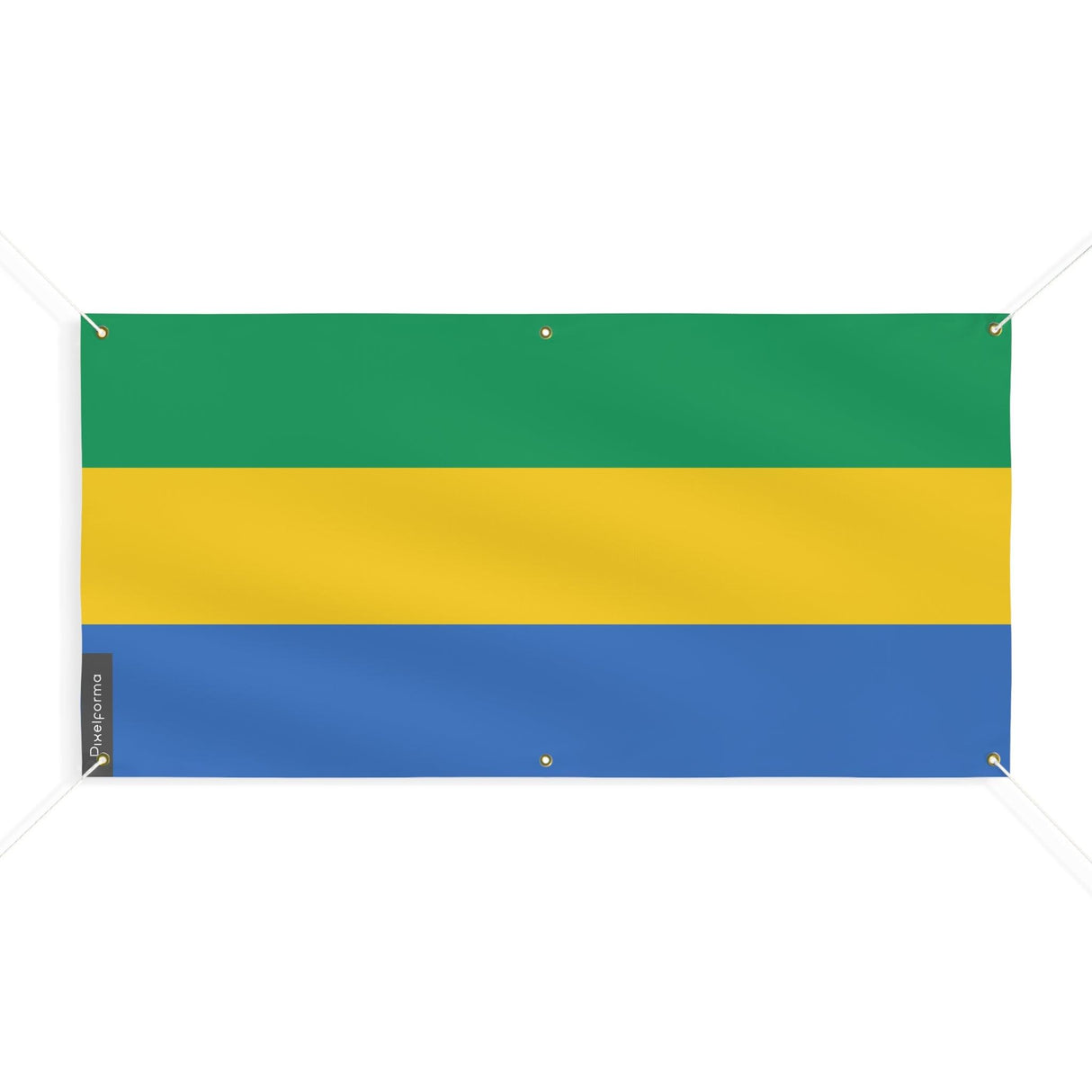 Drapeau du Gabon 6 Oeillets en plusieurs tailles - Pixelforma